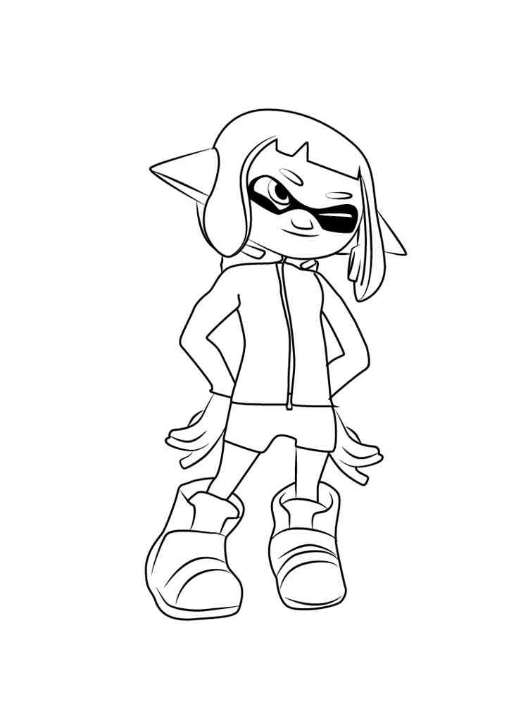 Agent 4 from Splatoon coloring page