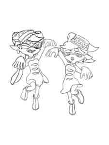 Squid Sisters from Splatoon coloring page
