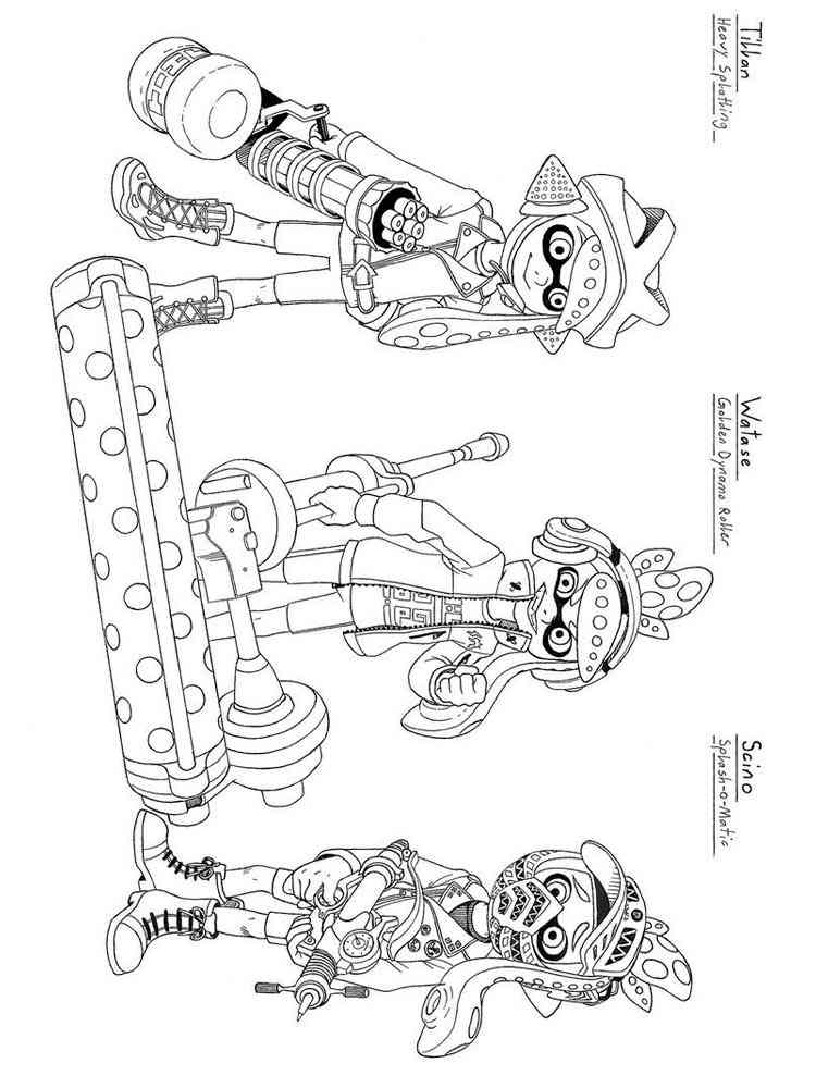 Splatoon Characters coloring page