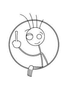 Funny Stickman coloring page