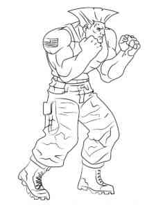 Guile from Street Fighter coloring page