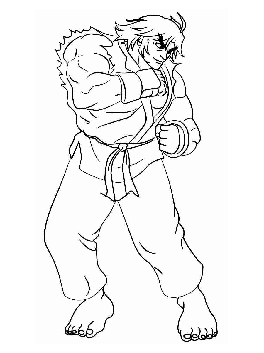 Ken from Street Fighter coloring page