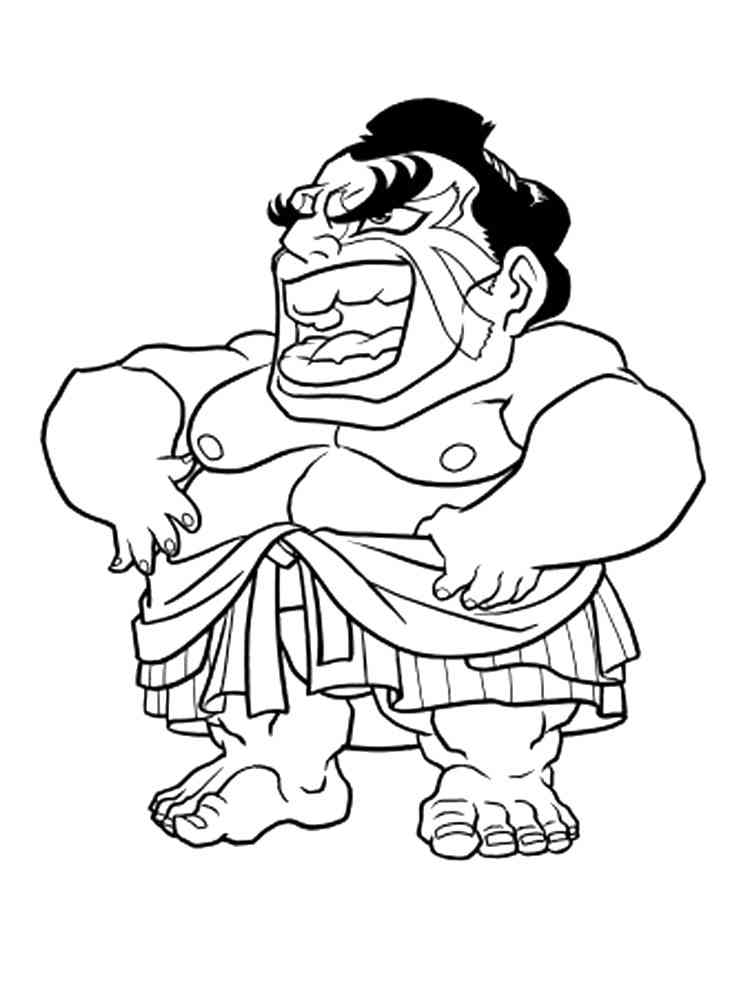 Edmond Honda from Street Fighter coloring page