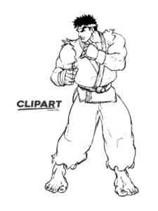 Easy Ryu Street Fighter coloring page