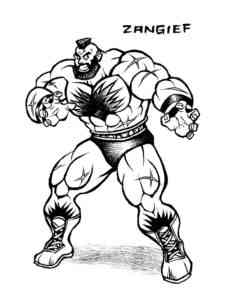 Strong Zangief Street Fighter coloring page
