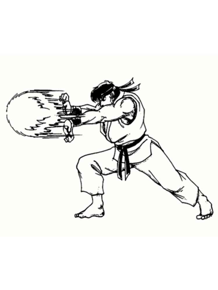 Ryu Hadouken Street Fighter coloring page