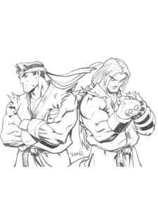 Ryu and Ken Street Fighter coloring page