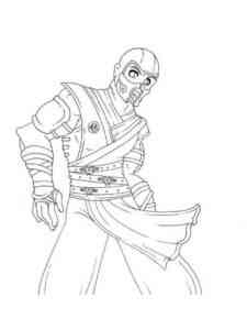 Easy Sub-Zero from Mortal Kombat coloring page