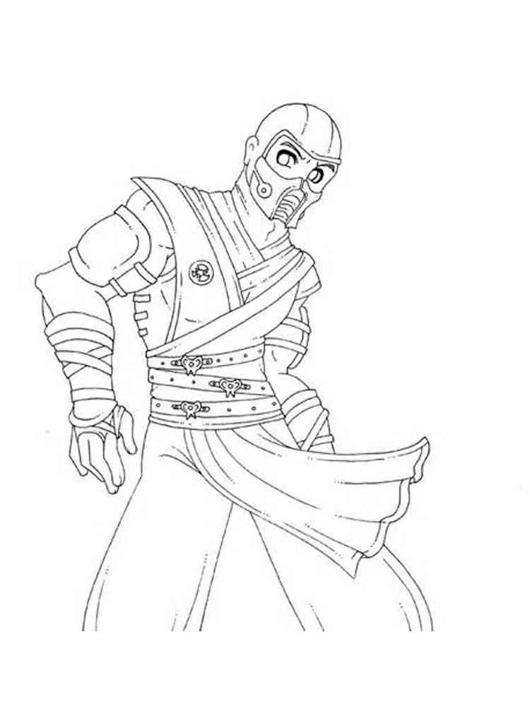 Easy Sub-Zero from Mortal Kombat coloring page