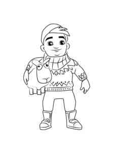 Bjarki from Subway Surfers coloring page