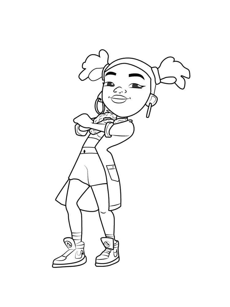 Lauren from Subway Surfers coloring page
