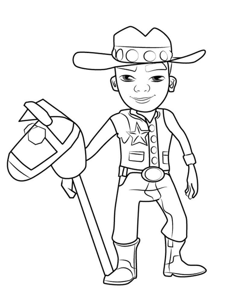 Wayne from Subway Surfers coloring page