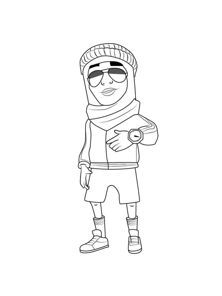 Prince K from Subway Surfers coloring page