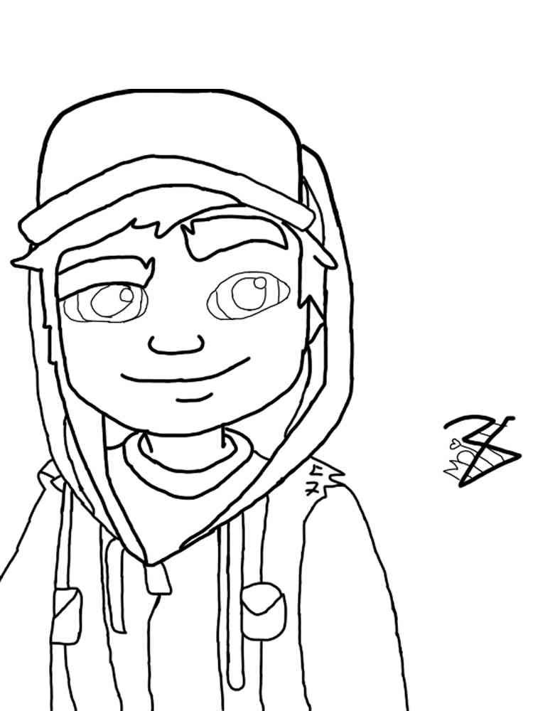 Jake Face from Subway Surfers coloring page