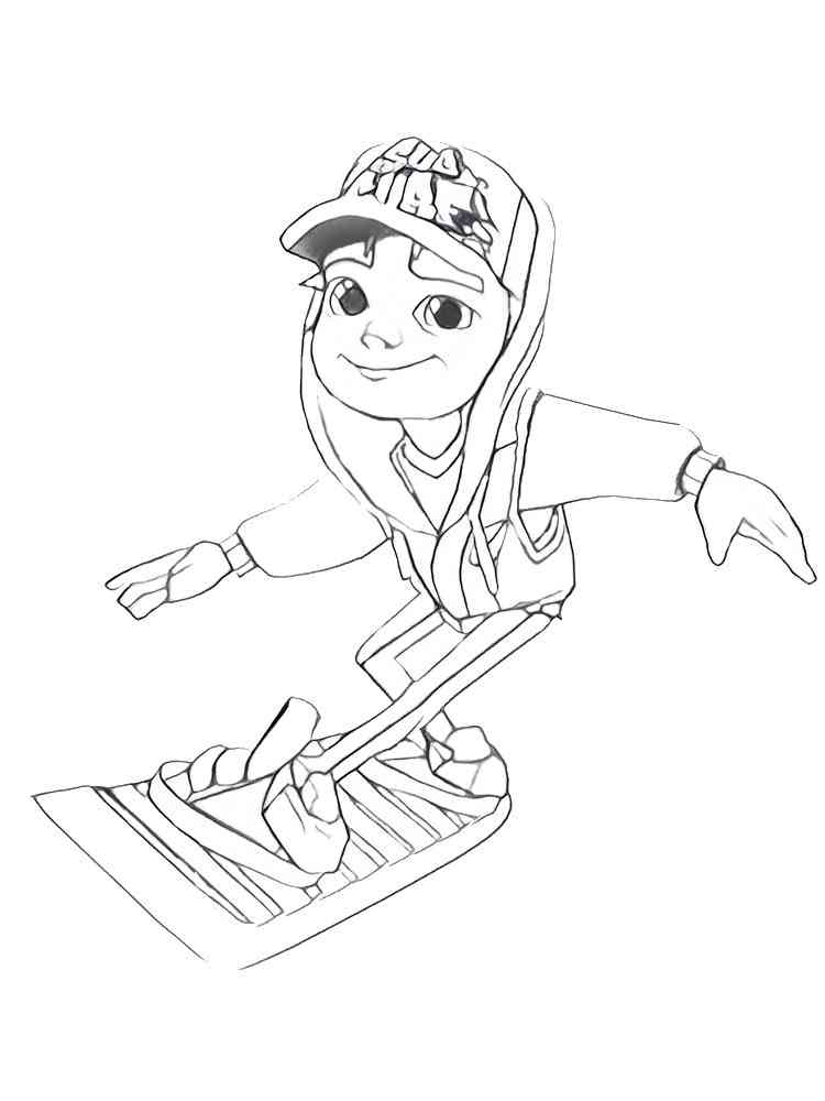 Jake from Subway Surfers coloring page
