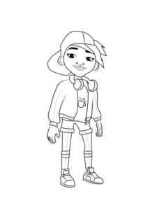 Jia from Subway Surfers coloring page