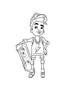 Nick from Subway Surfers coloring page
