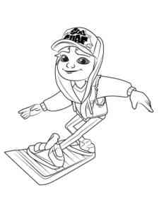 Jake on the Surf from Subway Surfers coloring page