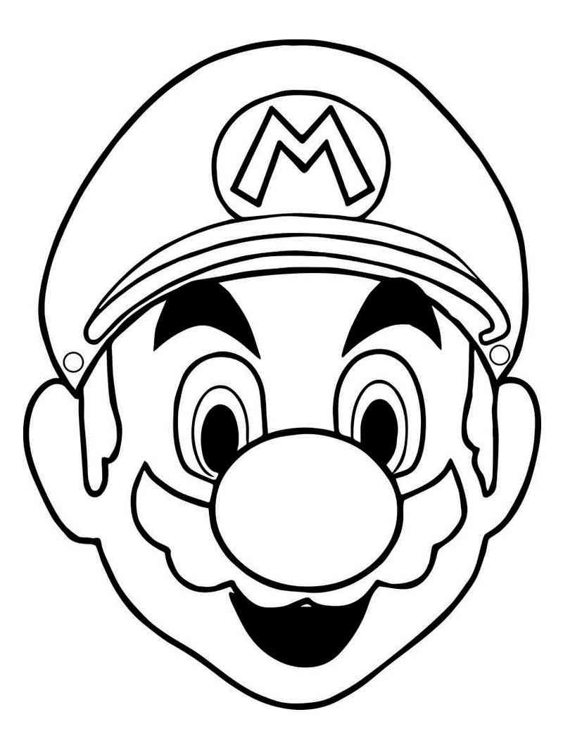Mario Face coloring page