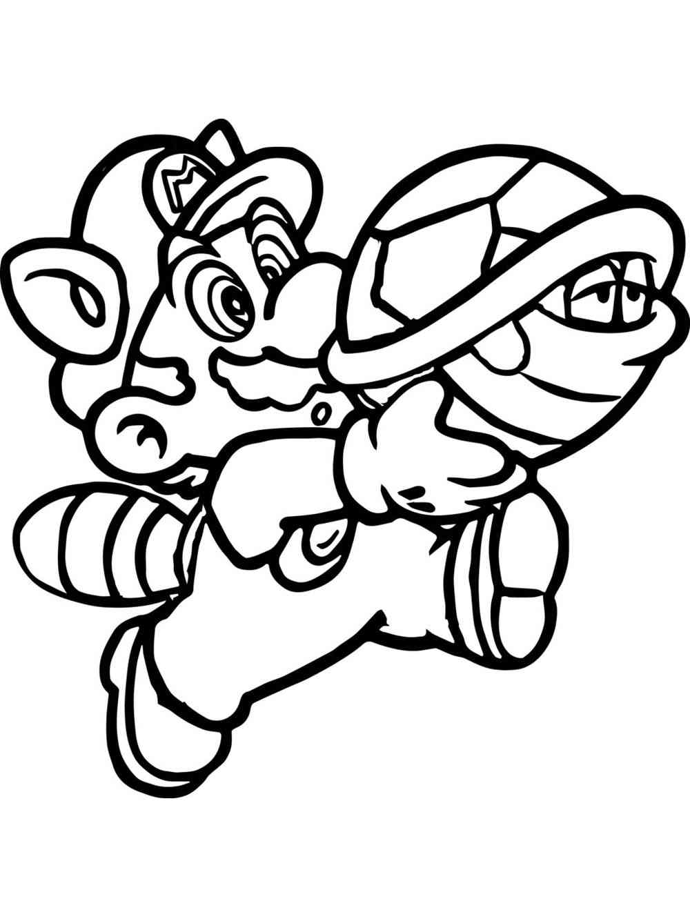Mario carries a turtle coloring page