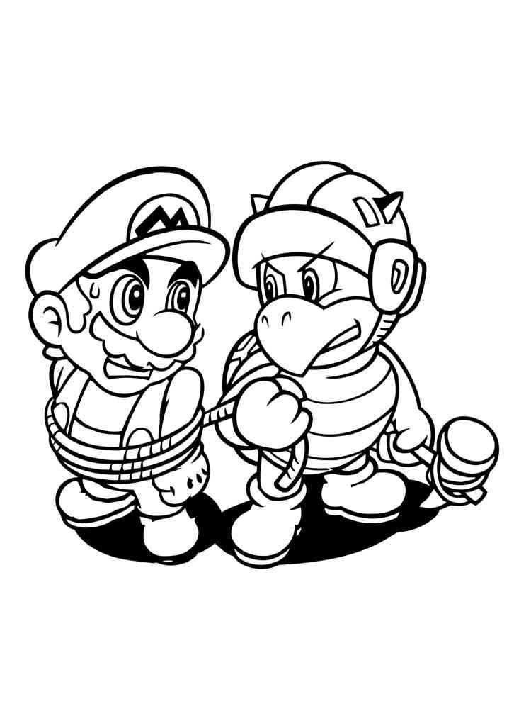 Mario and Koopa Troopa coloring page