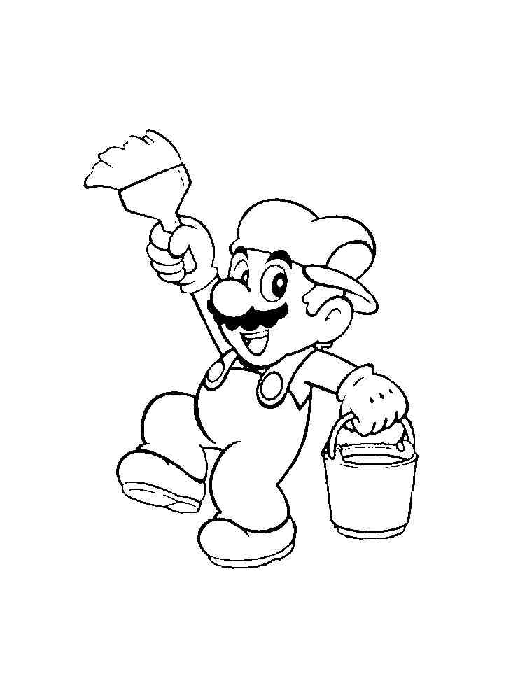Mario the house painter coloring page