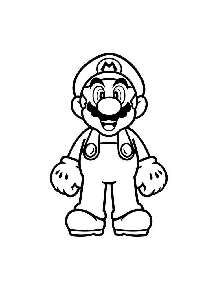 Funny Mario coloring page