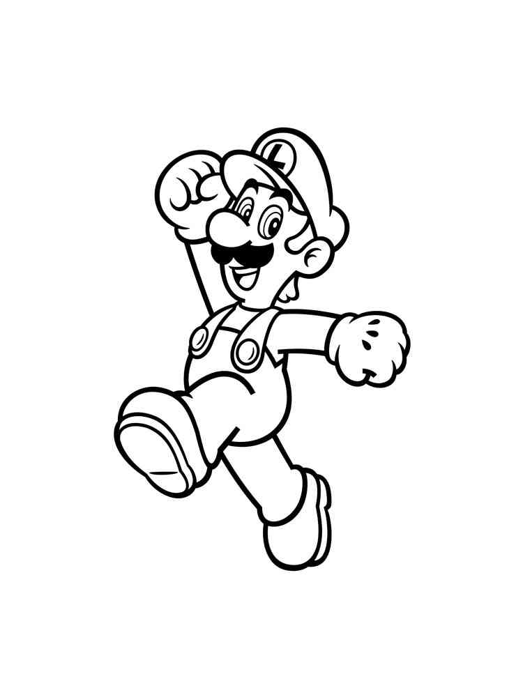 Luigi from Super Mario coloring page
