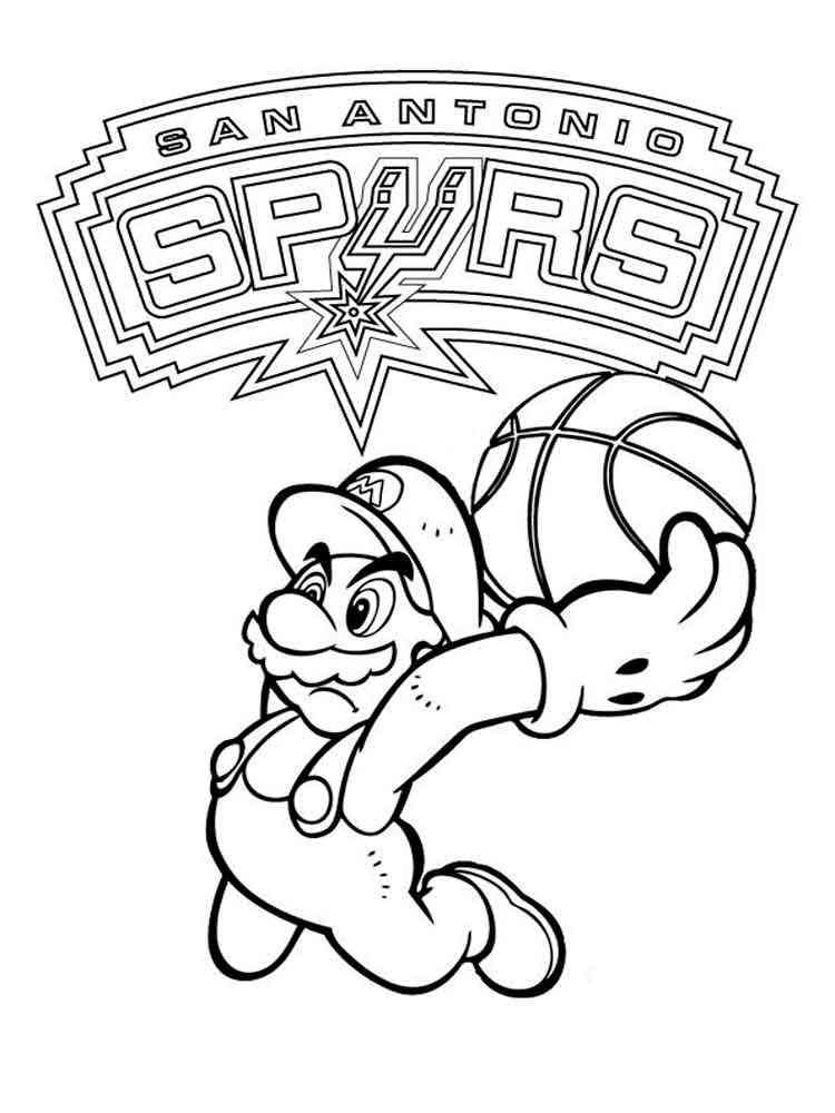 Super Mario Spurs coloring page