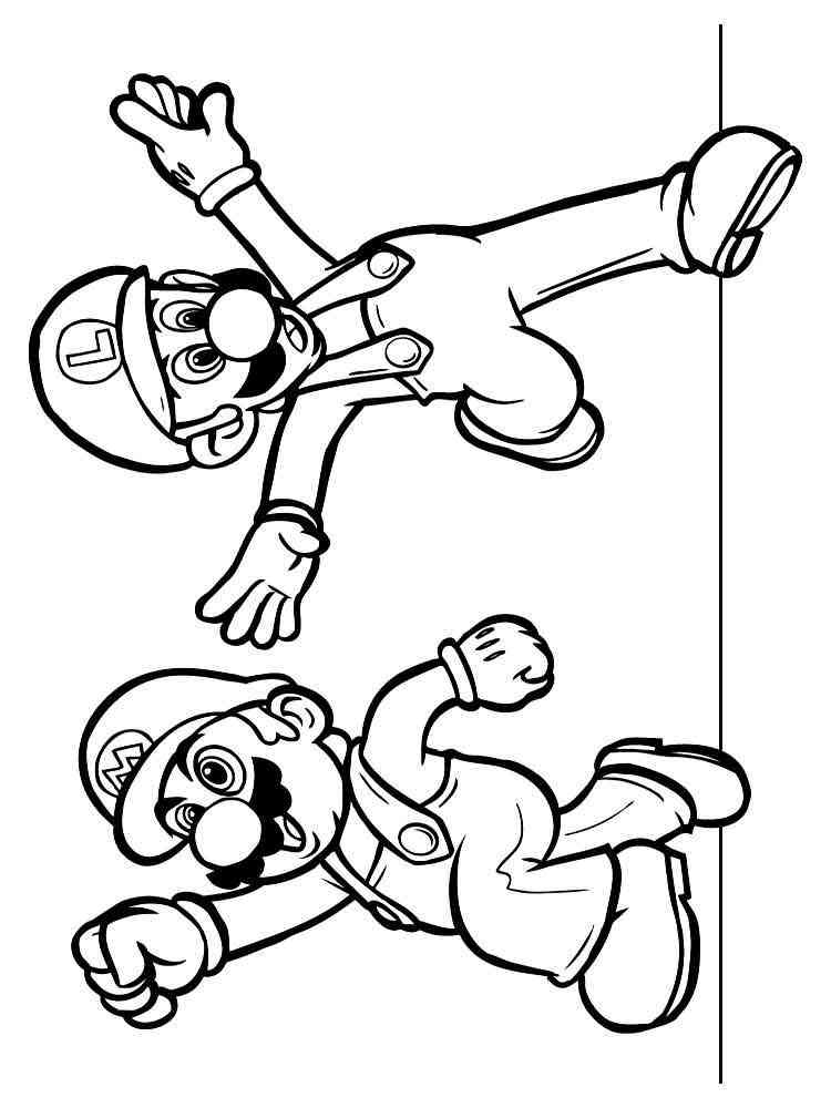 Mario and Luigi coloring page