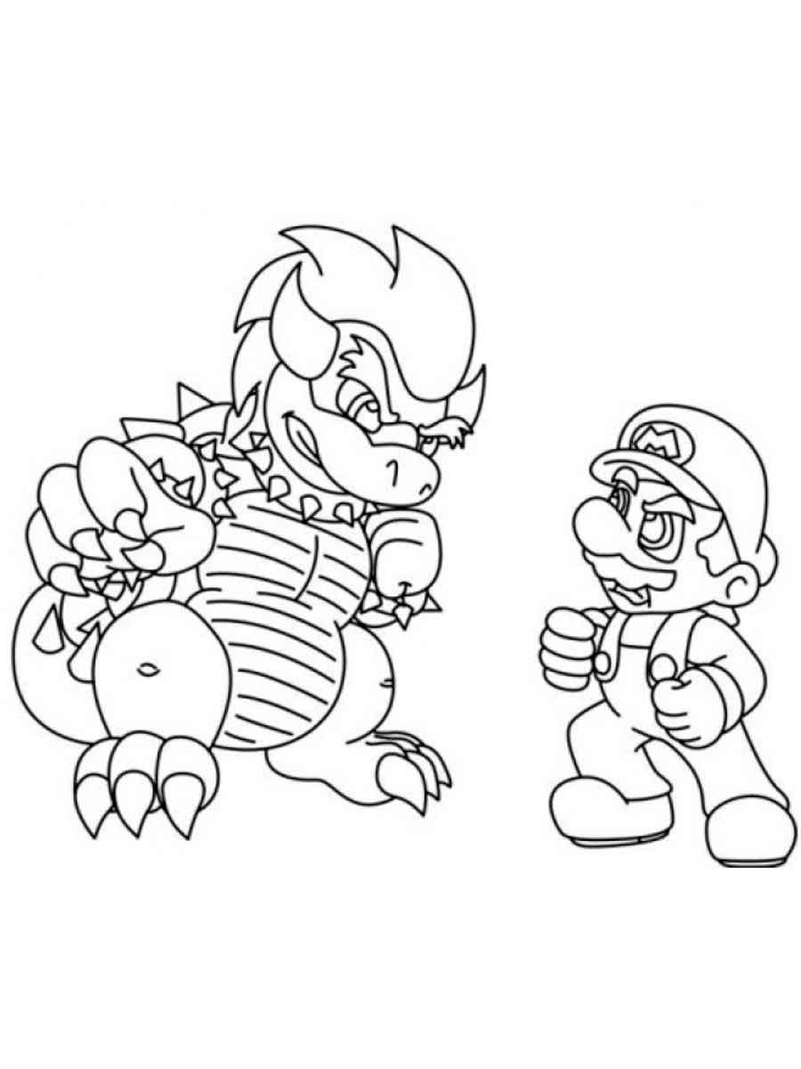 Mario and Bowser coloring page