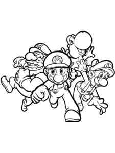 Super Mario Characters coloring page