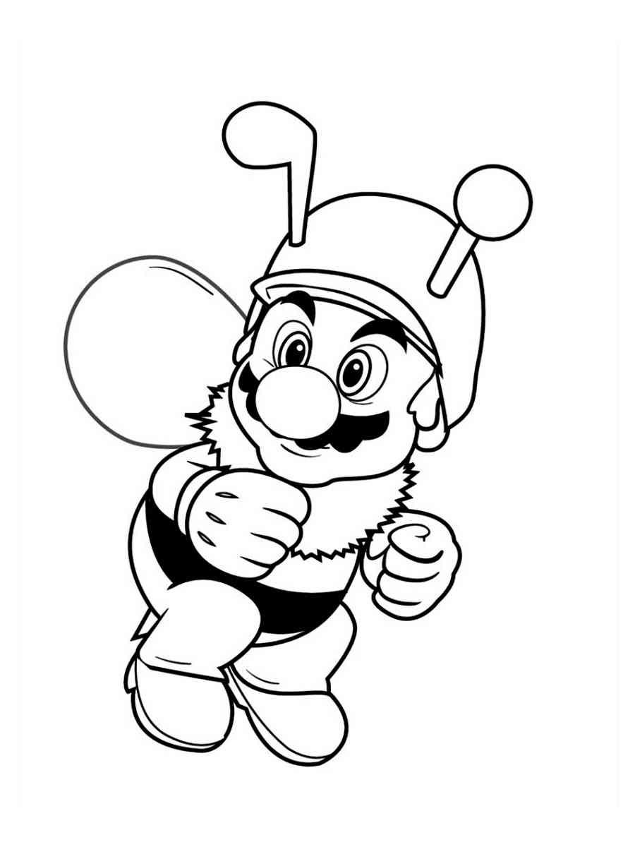 Bee Mario coloring page