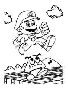 Mario and Goomba coloring page