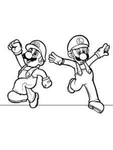 Mario and Luigi Jumping coloring page
