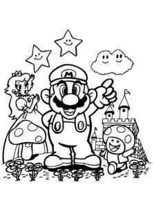 Mario and friends coloring page