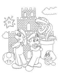 Mario Brothers coloring page