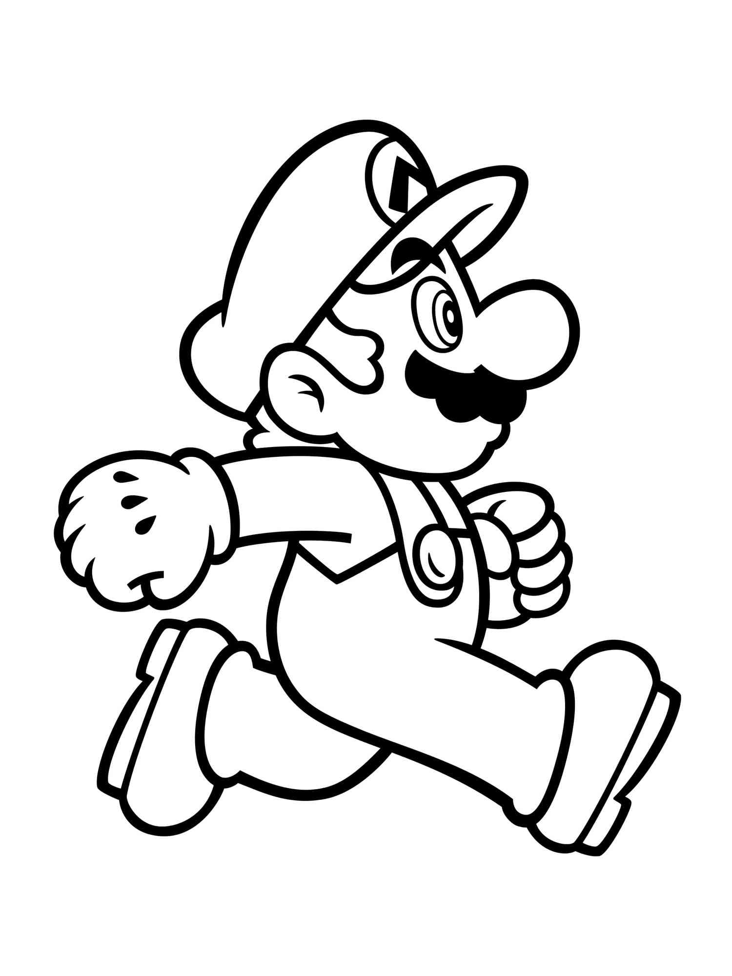Running Mario coloring page