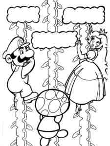 Mario, Princess Peach and Toad coloring page