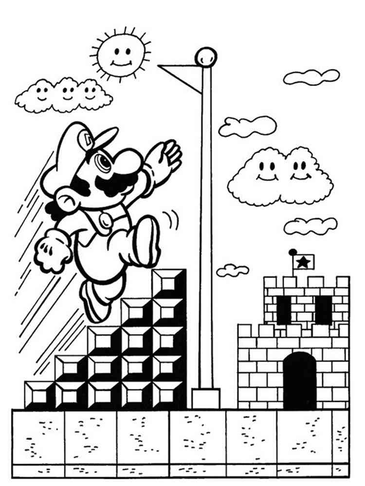 Mario finished coloring page