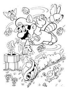 Mario under water coloring page