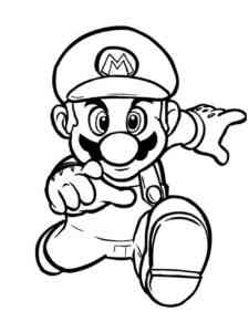 Running Super Mario coloring page
