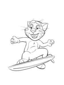 Talking Tom Surfer coloring page