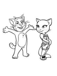 Tom and Angela coloring page