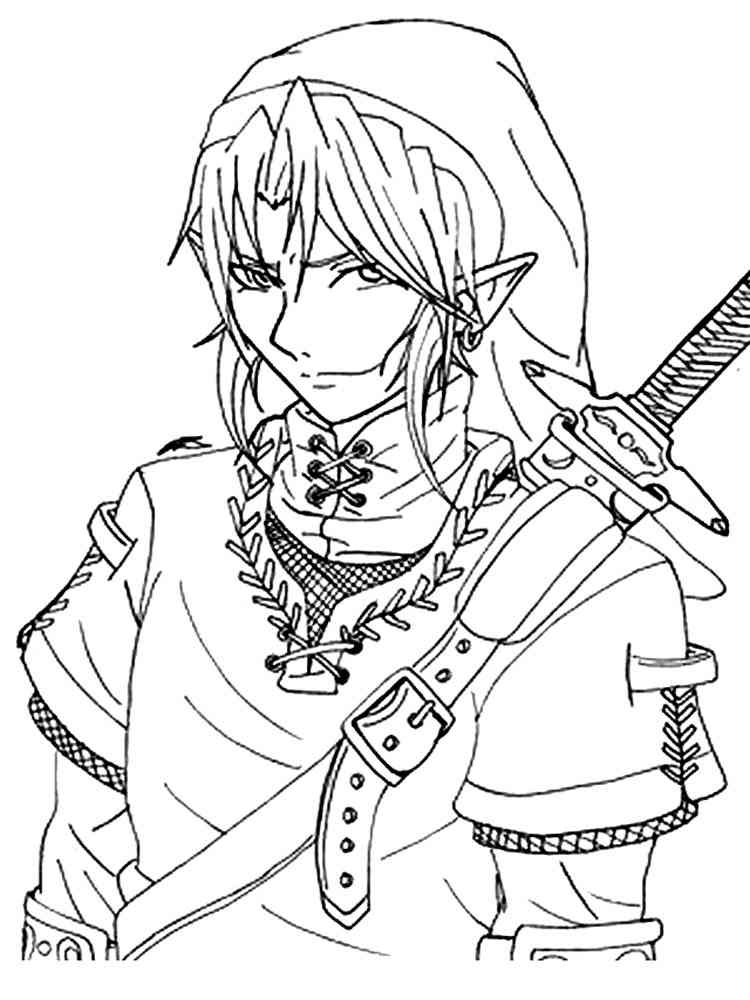 Link Portrait from The Legend Of Zelda coloring page