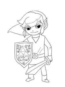 Easy Link from The Legend Of Zelda coloring page