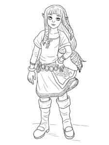 Young Zelda coloring page