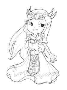 Cute Toon Zelda coloring page