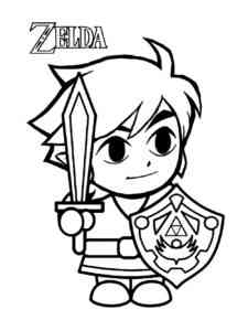 Chibi Link from The Legend Of Zelda coloring page