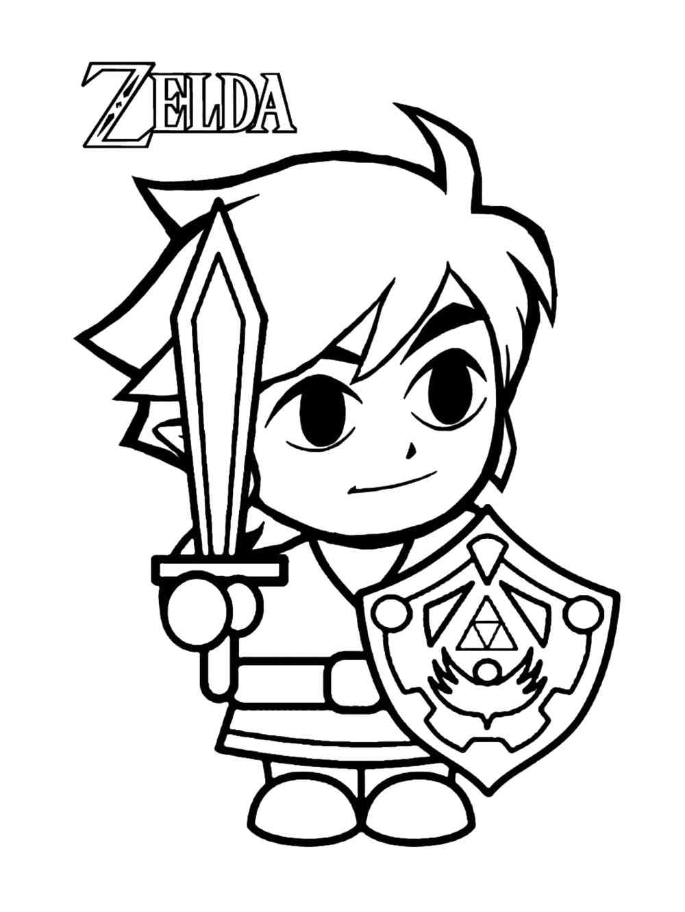 Chibi Link from The Legend Of Zelda coloring page